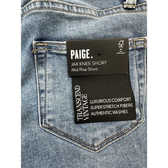 Paige Jax Knee Short Mid-rrse Short Jeans Tanscend Vintage Size 23 - Picture 5 of 5